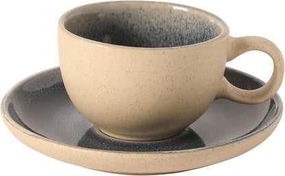 Gibson Elite Manila Bay 8-Piece Stoneware 5 oz Cup and Saucer Set, Reactive - Image 7