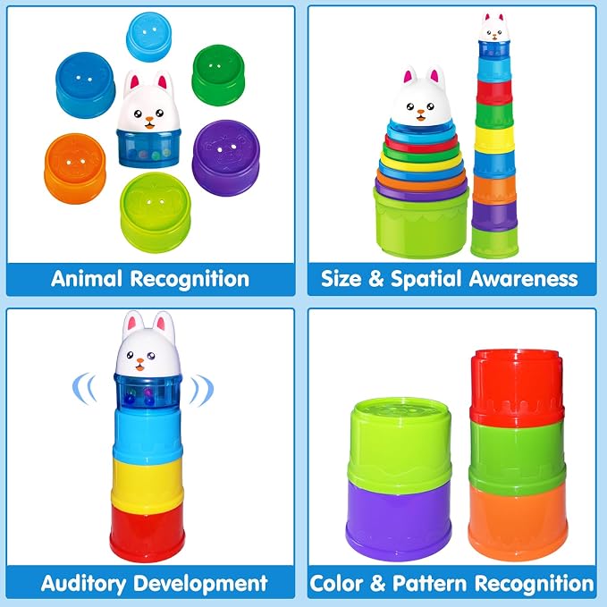 WEEJOYGAM Baby Stacking Cups, Nesting Stacking Toys - Image 4
