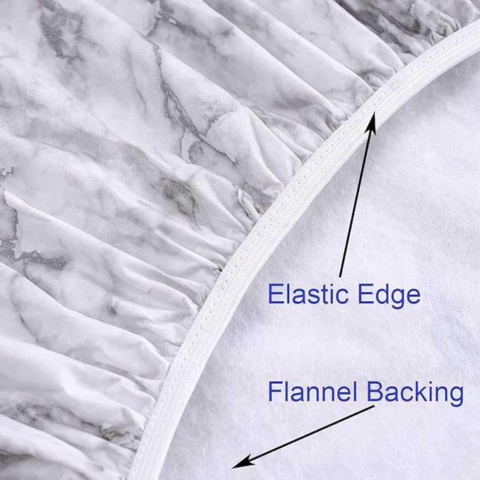 Walrus Round Vinyl Fitted Tablecloth with Flannel Backing Elastic Edge Design Table Cover Waterproof Oil-Proof PVC Table Cloth Stain-Resistant Best for 57"-66" Round