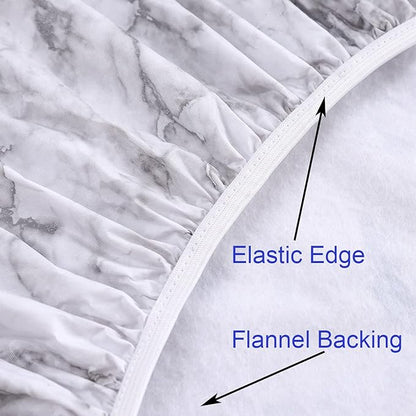 Walrus Round Vinyl Fitted Tablecloth with Flannel Backing Elastic Edge Design Table Cover Waterproof Oil-Proof PVC Table Cloth Stain-Resistant Best for 57"-66" Round