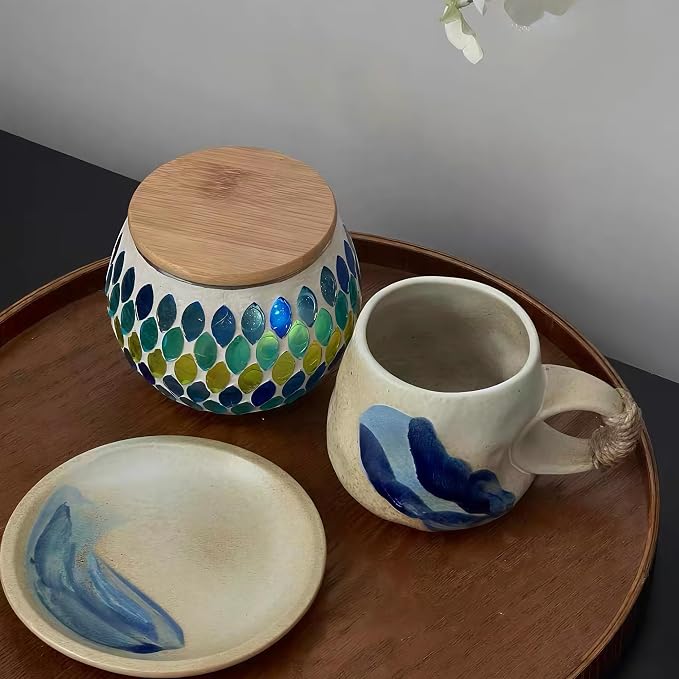 Little handmade ceramic pottery tea cup - Image 8