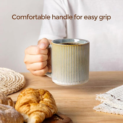 theterra Ceramic Coffee Mugs Set of 4, 14.2 oz Coffee Cups - Image 5