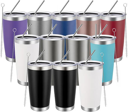 MEWAY 20oz Tumbler 12 Pack Double Wall Vacuum Insulated Travel Mug Bulk by MEWAY