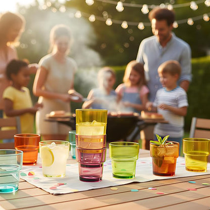 14 oz Plastic Stackable Drinking Tumblers, Dishwasher Safe, Durable - Image 9