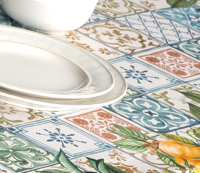 Maison d' Hermine Table Cloth Rectangle Table 100% Cotton 70 x 90 Inches Tablecloth Reusable Decorative for Dining Room Farmhouse Home Valentines Day Decorations Spring Summer - Agrume