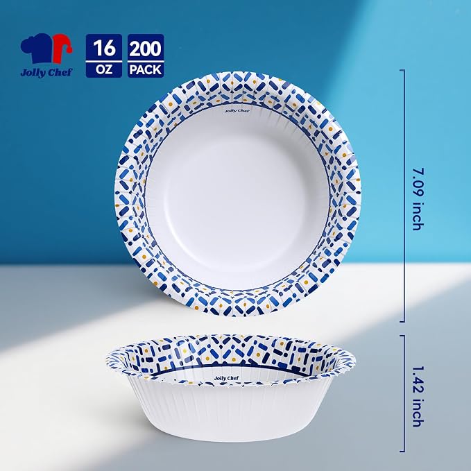 200 Count 16 oz Paper Bowls, Soak-Proof Small Disposable Bowls - Image 3