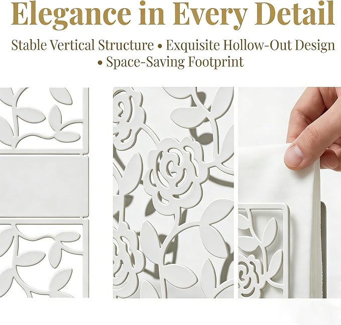 Resama Metal Napkin Holder for Table, Metal Rose Standing Napkin Holder for - Image 4