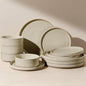 Dinnerware Set for 4, Ceramic Plates & Bowls by FamiwarePremium