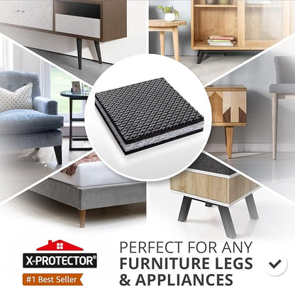 X-PROTECTOR Non Slip Furniture Pads – 4 PCS Premium Furniture Grippers 6"! Best SelfAdhesive Rubber Feet Furniture Feet – Ideal Non Skid Furniture Pad Floor Protectors – Keep Furniture in Place!