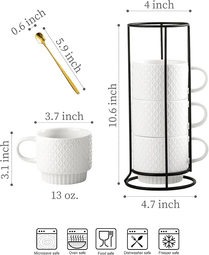 LYEOBOH Stackable Coffee Mugs - Image 2