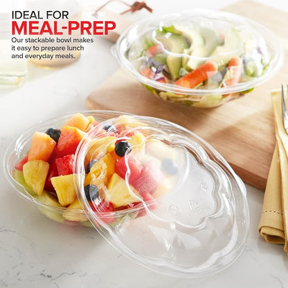 Stock Your Home 18oz Clear Plastic Salad Bowls - Image 6