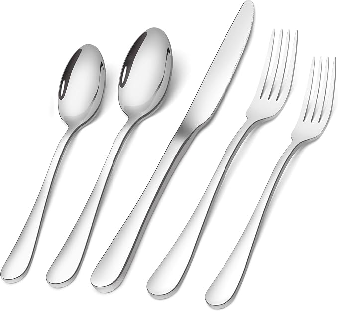 Silverware Set, SHARECOOK 20-Piece Stainless Steel Flatware Set, Kitchen by Sharecook