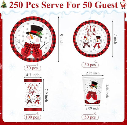 Funnymoom 250 Pcs Winter Snowman Party Decorations - Image 3