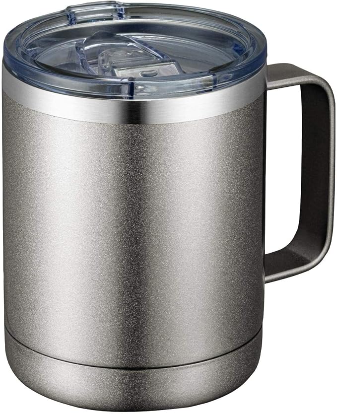 MEWAY 12oz Coffee Mug With Handle and Sliding Lid, Stainless Steel Travel by MEWAY