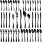40 Pcs Black Silverware Set for 8, Food Grade Stainless Steel Flatware Set by Lazycorner