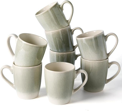 famiware Coffee Mugs Set, 13 oz Mug Set of 8, Stoneware Cups by Famiware