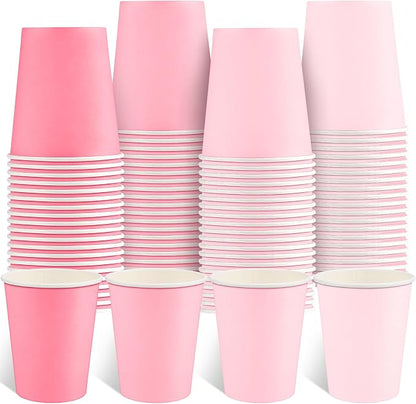 NatNarr 100 Pack Gradient Pink Paper Cups 9oz Pink Cups Gender Reveal Cup | by NatNarr