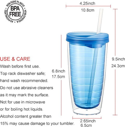 KX-WARE 20 Ounce Double Walled Colorful Tabletop Insulated Plastic Tumbler Cup - Image 2