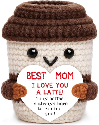 Mini Birthday Gift for Her Crochet Coffee Cup Mom Gift for Women I Love You | by OCCdesign