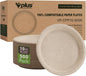 Vplus 500 Pack Compostable Disposable Paper Plates 10.25 inch Super Strong Paper Plates 100% Bagasse Natural Biodegradable Eco-Friendly Sugarcane (nature)
