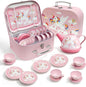 Tea Party Set for Little Girls, Pretend Tin Teapot Set by FairyToona