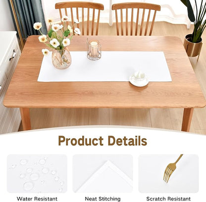Faux Linen Small Table Runner Water Resistant 13 x 36 in, Coffee Table Runner - Image 3