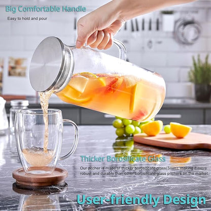 2 Liter 68 oz Glass Pitcher - Image 3