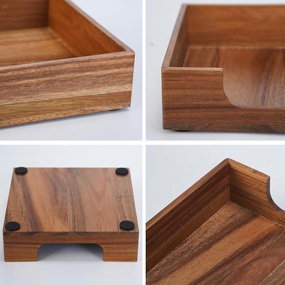 Acacia Cocktail Napkin Holder for Table, Wooden Napkin Holder, Flat Square - Image 6