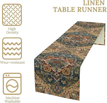 Boho Bohemia Style Table Runner, Country Rustic Farmhouse Vintahe Colorful - Image 4