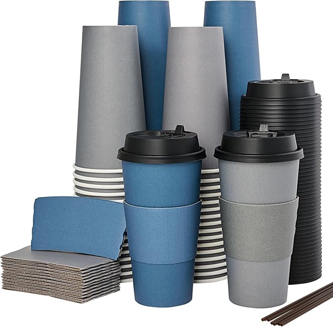LITOPAK 100 Pack 20 oz Disposable Coffee Cups - Image 8