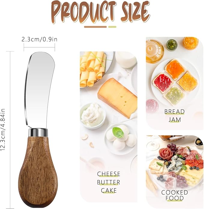 Butter Knife Spreader, Cheese Spreader Knives Set of 4, Stainless Steel Butter - Image 2
