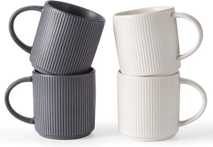 famiware Coffee Mug Set for 4, Star 12 oz Catering Mugs Cup Set by Famiware