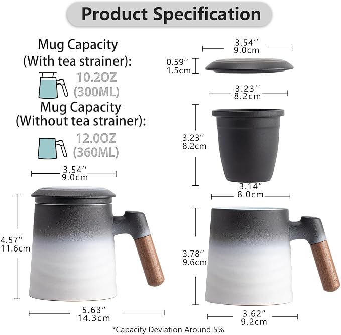 ZENS Tea Mug with Infuser and Lid - Image 3