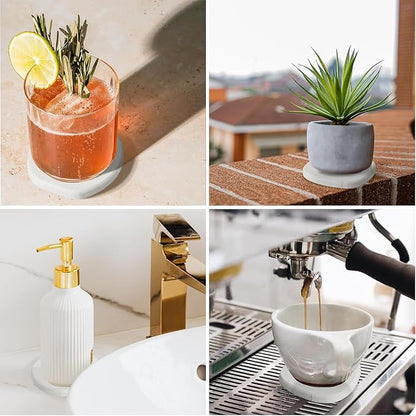 Diatomaceous Earth Drink Coasters Set of 4, Absorbent Modern Stone Coasters - Image 3