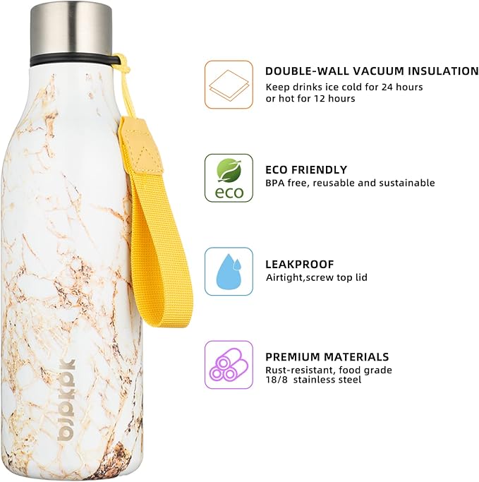 BJPKPK 18oz Insulated Water Bottle, Stainless Steel Bottle - Image 2