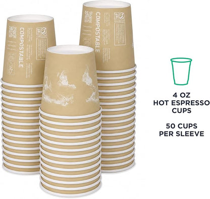 ECO PRODUCTS Compostable Disposable World Art 4oz Espresso Coffee Cups - Image 2