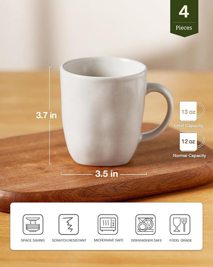 famiware Coffee Mugs Set of 4, Ocean Square 13oz Coffee Cup Set - Image 4