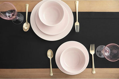 Solino Home Cotton Linen Dining Table Runner Black Hemstitch, 14 x 36 in | - Image 4