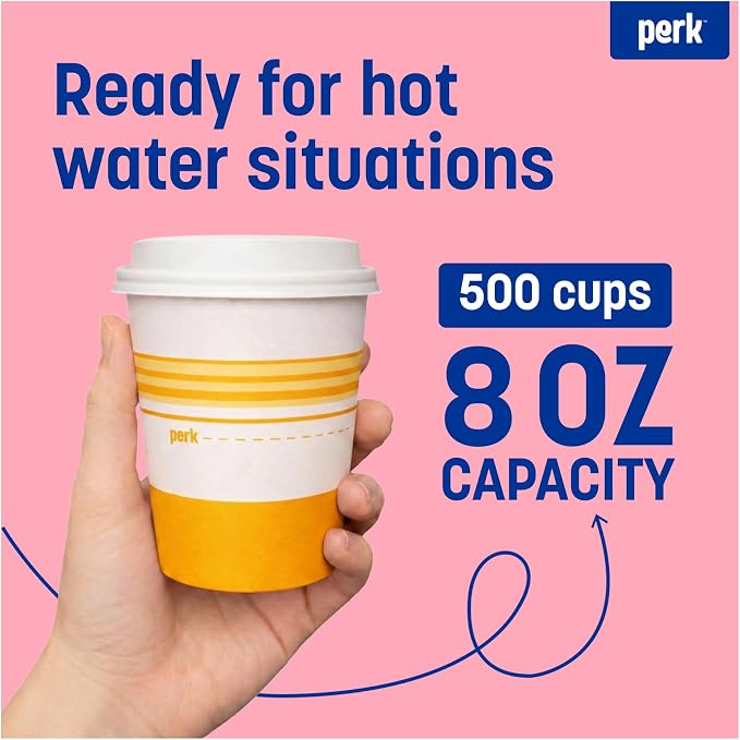 Perk Staples Paper Hot Cup, 8 Oz., 500/Carton - Image 2