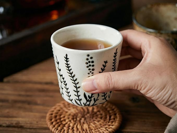 6 oz Stoneware Matcha Cup, Japanese Tea Cup, Handmade Feel, Handle-less Teacup - Image 6