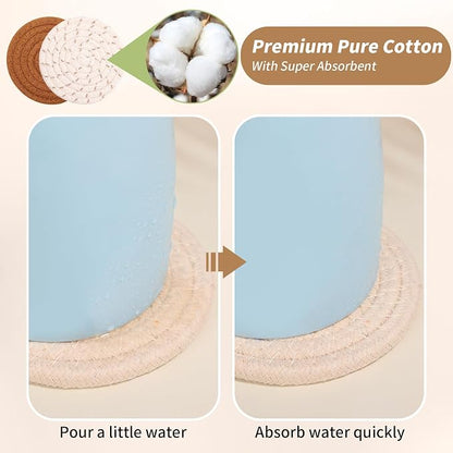 10 Pcs Drink Coasters with Holder, 5 Colors Absorbent Coasters - Image 4