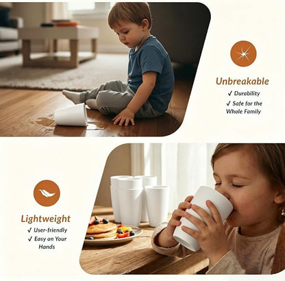 Homienly Wheat Straw Cups 12oz Unbreakable & Easy to Clean Cups Reusable - Image 5