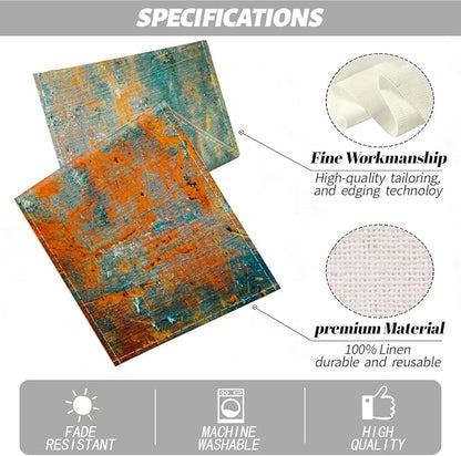 Modern Abstract Teal Yellow Colorful Table Runner Summer Runner Party Decor | - Image 2