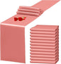 12 Pack Coral Satin Table Runner 12 x 108 Inch Long Premium Table Runners by YMHPRIDE