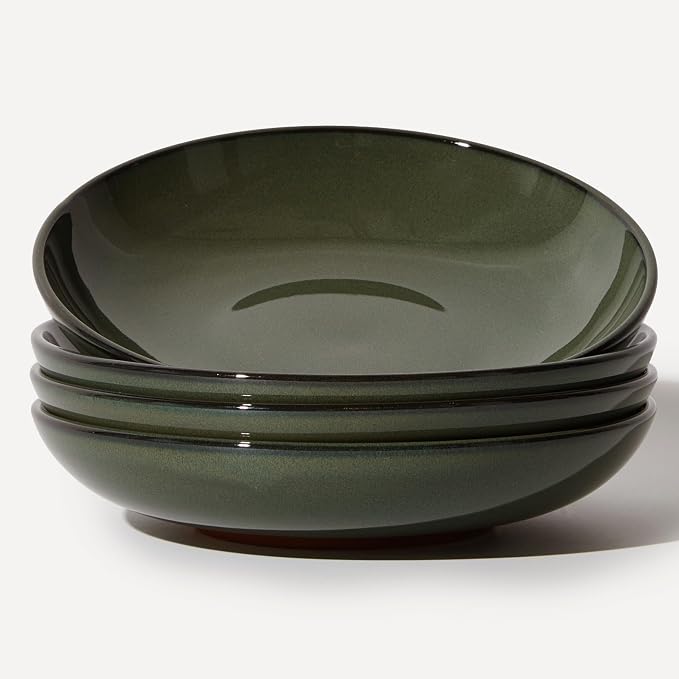 Pasta Bowls Set of 4, Reactive Glaze Salad Bowl 30 oz, Microwave & Dishwasher by Pokini