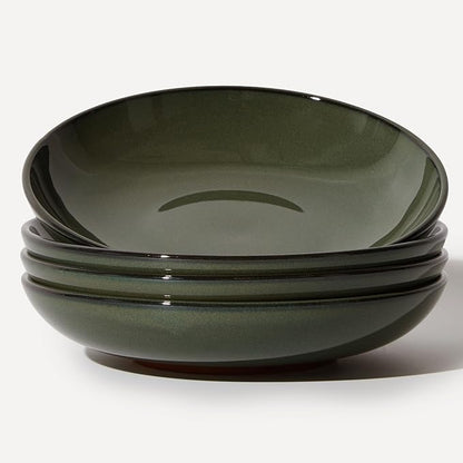 Pasta Bowls Set of 4, Reactive Glaze Salad Bowl 30 oz, Microwave & Dishwasher by Pokini