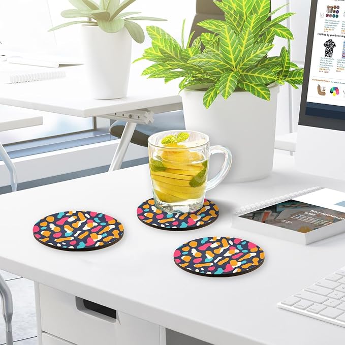 Modern Leopard Pattern 4 Pcs Aesthetic Drink Coasters Heat Resistant - Image 7