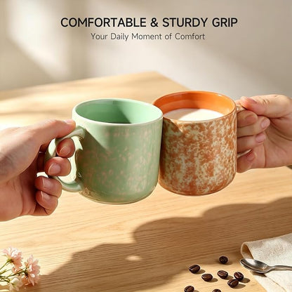 MONITO 12 OZ Coffee Mugs Set of 4, Modern Ceramic Coffee Mugs Set - Image 4