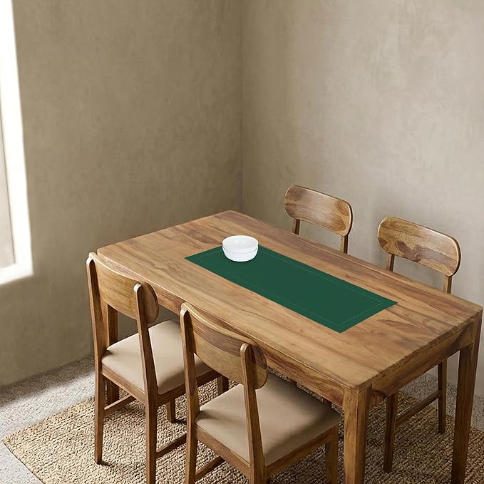 Solino Home 100% Pure Linen Table Runner Rainforest Hemstitch, 14 x 36 in | - Image 2