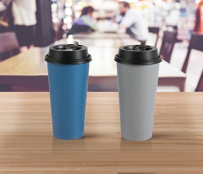 LITOPAK 100 Pack 20 oz Disposable Paper Coffee Cups - Image 8